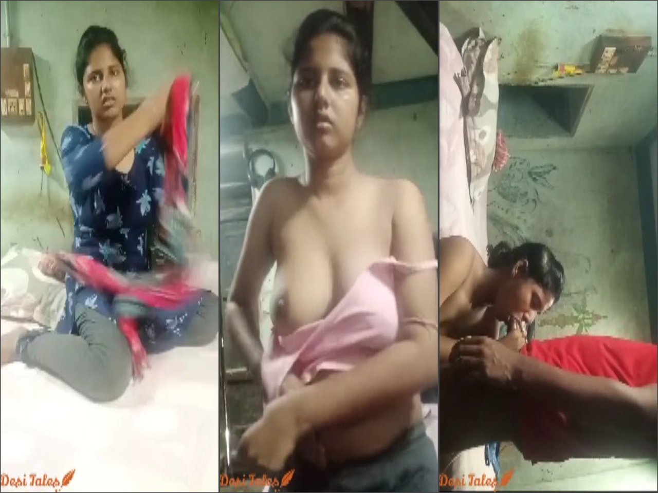 Village Girl Strips Naked for Fuck giving blowjob homemade